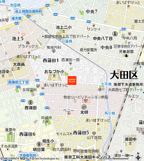 まいばすけっと西蒲田店付近の地図